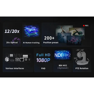 CineTreak CT-PT20 NDI PTZ Camera with 20x Optical Zoom