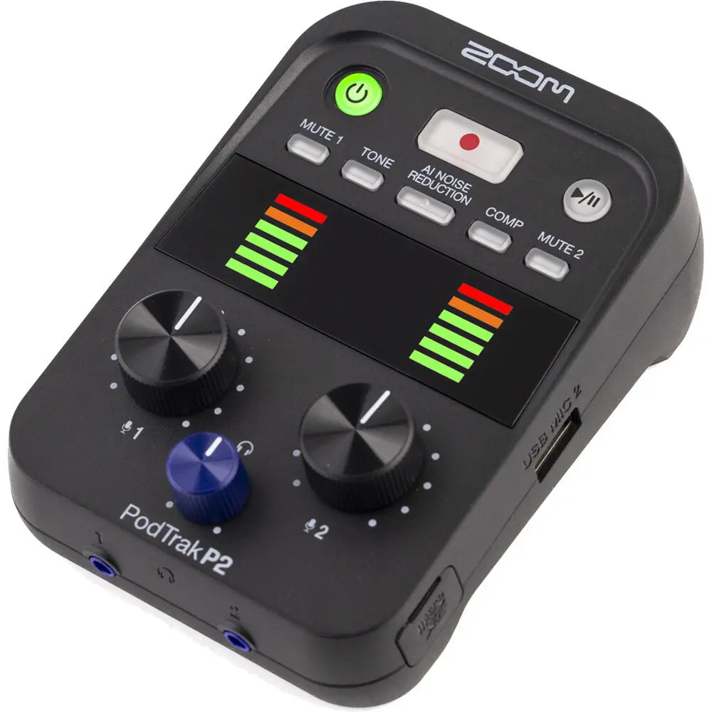 Zoom PodTrak P2 Dual USB Mic Recorder for Podcasters - Videoguys ...