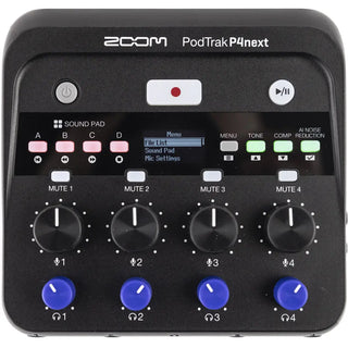 Zoom PodTrak P4next Portable Multitrack Podcast Recorder