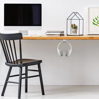 Kanto HHW Universal Under Desk Headphone Hook, White Kanto