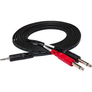 Hosa Technology Stereo Mini Male to 2 Mono 1/4" Male Y-Cable - 10Ft/3M