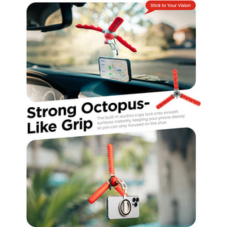 JOBY PZ01 Podzilla Suction Tripod with MagSafe Mount (Red)