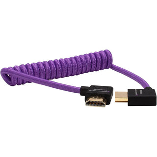 Kondor Blue Gerald Undone Coiled Right-Angle High-Speed HDMI Cable (Purple, 30 to 60cm)