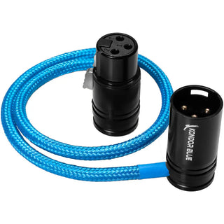 Kondor Blue Straight Low-Profile Right-Angle XLR Cable (40cm, Blue)