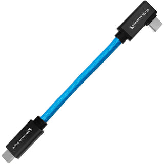Kondor Blue USB-C 3.2 Gen 2 Straight to Right-Angle Cable (12.5cm, Blue)