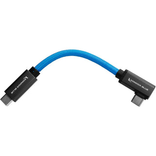 Kondor Blue USB-C 3.2 Gen 2 Straight to Right-Angle Cable (12.5cm, Kondor Blue)