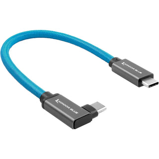 Kondor Blue USB-C 3.2 Gen 2 Straight to Right-Angle Cable (30.5cm, Blue)