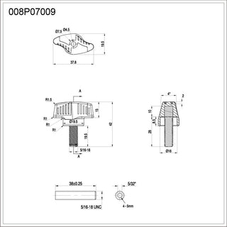 Kupo KP008P07009 Spare Knob to Suit 070AC and 080AC Click Stands