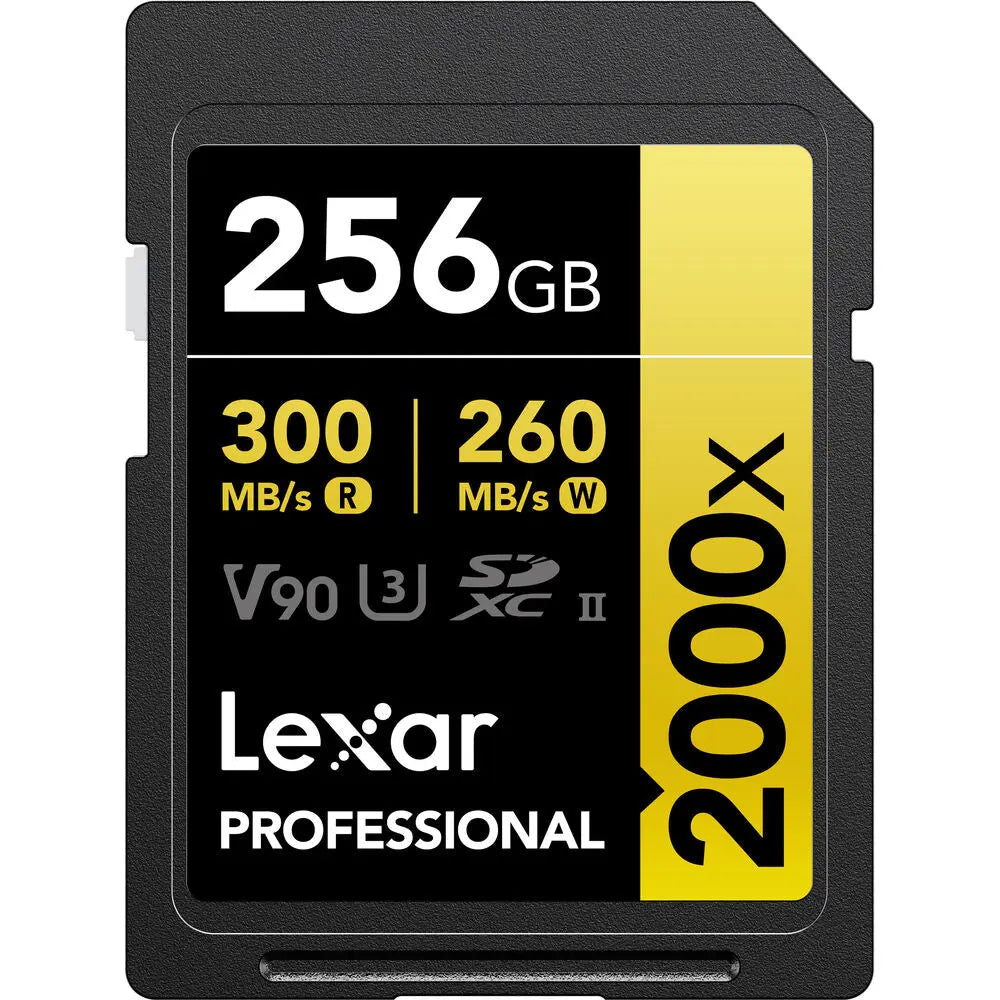 Lexar 256GB Professional 2000x UHS-II V-90 SDXC Memory Card ...