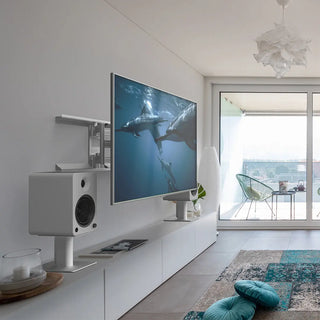 Kanto SP6HDW 6" Tall Universal Desktop Speaker Stand - Pair, White Kanto