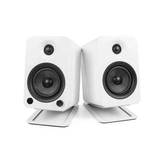 Kanto S4W Angled Desktop Speaker Stands for Midsize Speakers - Pair, White Kanto