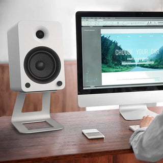 Kanto SE6W Elevated Desktop Speaker Stands for Large Speakers - Pair, White Kanto
