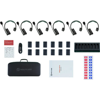 Hollyland Solidcom SE Pro 6S 6-Person Full-Duplex Single-Ear Headset Intercom System