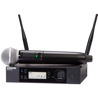 Shure GLXD24R+ Dual-Band Wireless Vocal Rack System with SM58 Microphone