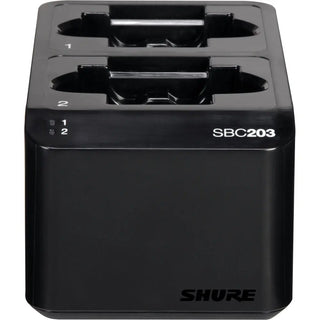 Shure SBC203 Dual-Docking Recharging Station + 2x SB903 Rechargeable Battery for SLX-D Transmitter Set