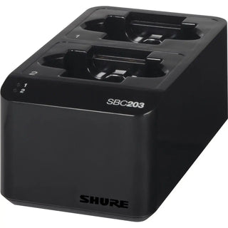 Shure SBC203 Dual-Docking Recharging Station + 2x SB903 Rechargeable Battery for SLX-D Transmitter Set