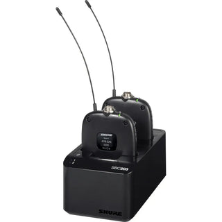 Shure SBC203 Dual-Docking Recharging Station + 2x SB903 Rechargeable Battery for SLX-D Transmitter Set