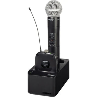 Shure SBC203 Dual-Docking Recharging Station + 2x SB903 Rechargeable Battery for SLX-D Transmitter Set
