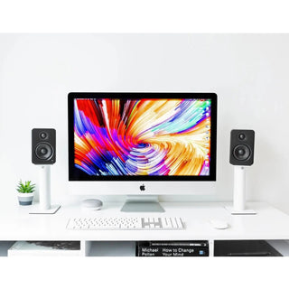 Kanto SP9W 9" Tall Universal Desktop Speaker Stand - Pair, White Kanto