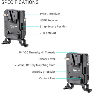 Tilta Mini PD V-Mount Battery Plate (Black)