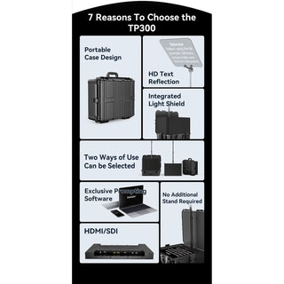 Desview TP300 Portable HDMI/SDI Teleprompter with High-Bright Monitor (19")