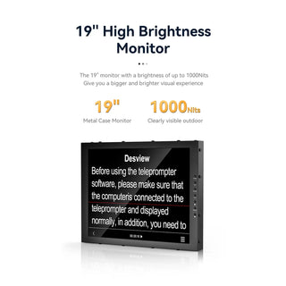 Desview TP300 Portable HDMI/SDI Teleprompter with High-Bright Monitor (19")