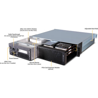 Sonnet Pro Modular 2U Rackmount Enclosure with xMac mini (2024+) & Echo III Modules