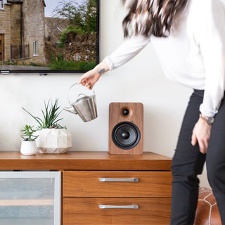 Kanto YU6 200W Powered Bookshelf Speakers with Bluetooth and Phono Preamp - Pair, Walnut Kanto