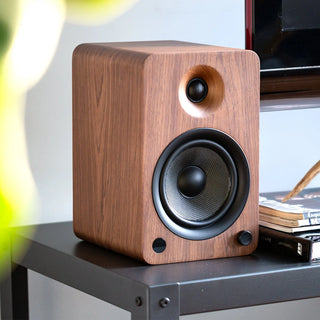 Kanto YU6 200W Powered Bookshelf Speakers with Bluetooth and Phono Preamp - Pair, Walnut Kanto