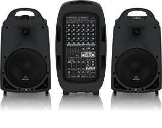 Behringer Europort PPA2000BT - Ultra-Compact 2000-Watt 8-Channel Portable PA System