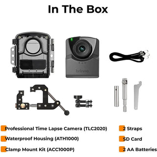 Brinno EMPOWER TLC2020-C Outdoor Time-Lapse Camera Bundle with Waterproof Housing and Outdoor Camera Clamp Plus