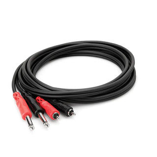 Hosa CPR-206 Dual 1/4" TS to Dual RCA Stereo Interconnect Cable (6m)