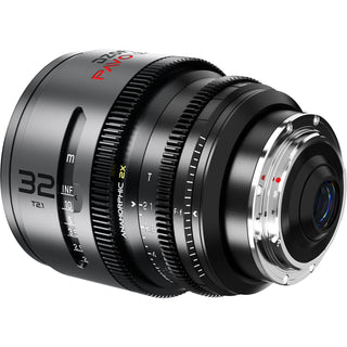 DZOFilm PAVO 2x Anamorphic 32/55 T2.1 & 100mm T2.4 3-Lens Set (Neutral Coating, PL/EF Mount, Metres)