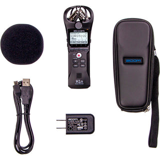 Zoom H1n-VP Portable Handy Recorder with Windscreen, AC Adapter, USB Cable & Case (Black)