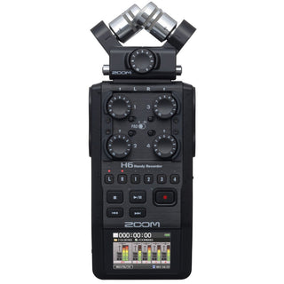 Zoom H6 All Black 6-Input / 6-Track Portable Handy Recorder with Single Mic Capsule (Black)