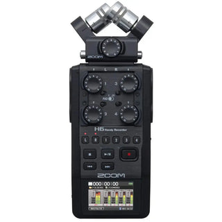 Zoom H6 All Black 6-Input / 6-Track Portable Handy Recorder with Single Mic Capsule (Black)