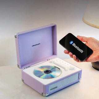 Crosley Cruiser Portable Retro CD Player with Stereo Bluetooth Speakers, FM Radio - Lavender Crosley