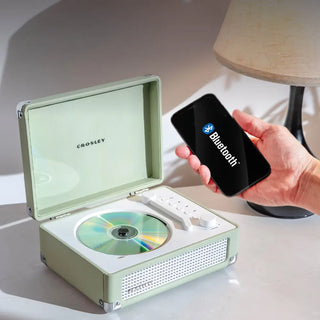 Crosley Cruiser Portable Retro CD Player with Stereo Bluetooth Speakers, FM Radio - Mint Crosley