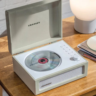 Crosley Voyager Portable Retro CD Player with Stereo Bluetooth Speakers, FM Radio - Dune Crosley