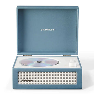 Crosley Voyager Portable Retro CD Player with Stereo Bluetooth Speakers, FM Radio - Washed Blue Crosley