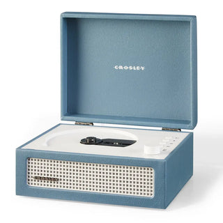 Crosley Voyager Portable Retro CD Player with Stereo Bluetooth Speakers, FM Radio - Washed Blue Crosley