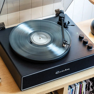 Crosley Stave 2-Speed Bluetooth Record Player Turntable with Built-in Speakers, Black Crosley