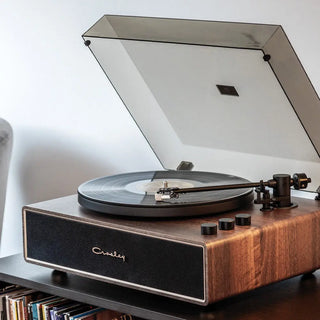 Crosley Stave 2-Speed Bluetooth Record Player Turntable with Built-in Speakers, Walnut Crosley