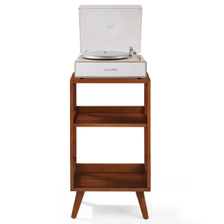 Crosley Stave 2-Speed Bluetooth Record Player Turntable with Built-in Speakers  + Crosley Asheville Stand Bundle - Natural Crosley