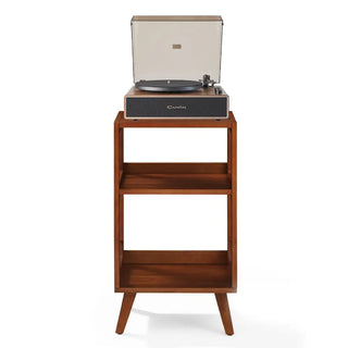Crosley Stave 2-Speed Bluetooth Record Player Turntable with Built-in Speakers  + Crosley Asheville Stand Bundle - Walnut Crosley