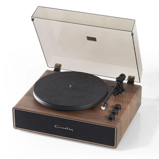 Crosley Stave 2-Speed Bluetooth Record Player Turntable with Built-in Speakers  + Crosley Asheville Stand Bundle - Walnut Crosley