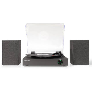 Crosley Zane 3-Speed Bluetooth Vinyl Record Player Turntable, with Matching Stereo Speakers - Black Crosley