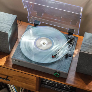 Crosley Zane 3-Speed Bluetooth Vinyl Record Player Turntable, with Matching Stereo Speakers - Black Crosley