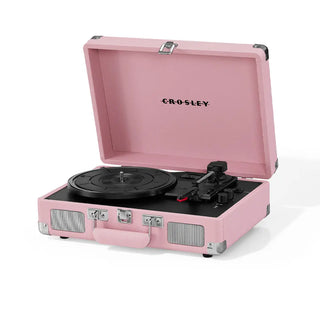 Crosley Cruiser Bluetooth Portable Turntable - Blush Pink + Bundled Crosley Record Storage Crate Crosley