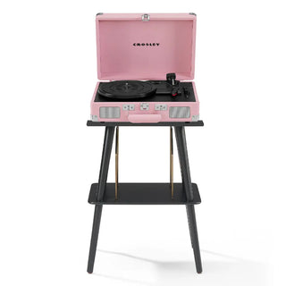 Crosley Cruiser Bluetooth Portable Turntable + Crosley Turntable Stand Bundle- Blush Pink Crosley
